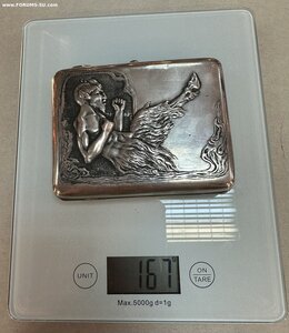 Портсигар «Черт» серебро 875 пробы