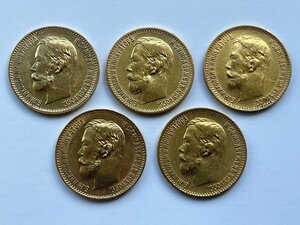 5 Рублей 5шт. (1898г, 1900г, 1901г.) ФЗ,АГ.