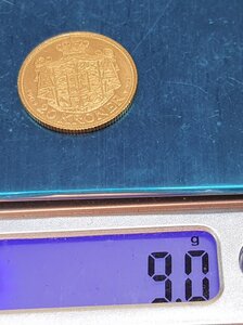 20 крон 1909 золото Дания
