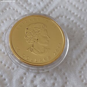 50 долларов кленовый лист 2014 золото Канада 31,1 грамм