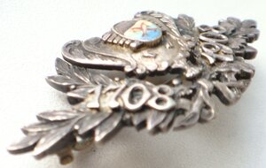 Знак-брошь, полковой дамы. 16 Ладожский полк, серебро.