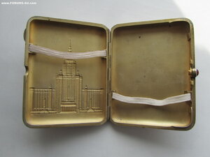 Портсигар МГУ. Серебро.