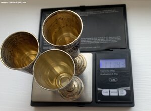 Набор серебряных рюмок 875 пр КУБАЧИ! 220 грамм !