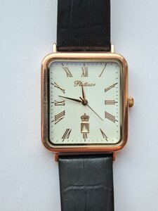 часы Platinor мужские, кварцевые, корпус золото