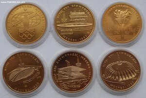 100руб. Олимпиада. 1980г. Набор 6 х 100руб. Золото.