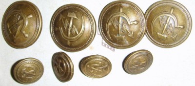 Пуговицы связиста тяжелые латунные большие и малые