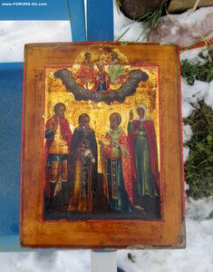 Икона Собор Святых 1858г ковчег сусальное золото