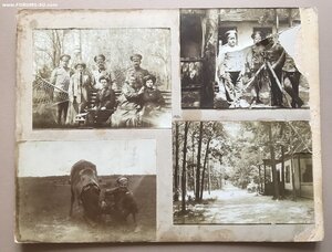 Лист фотоальбома с 8 фото разведчиков первого дивизиона 1908