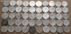 Полтинники 50шт (пятьдесят) серебро 1924-26гг с 40тр