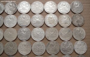 Полтинники 50шт (пятьдесят) серебро 1924-25гг с 810р/шт