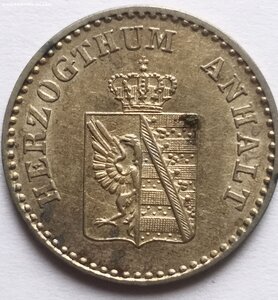 1 грош 1859 г. А.  Анхальт    состояние UNC!!!