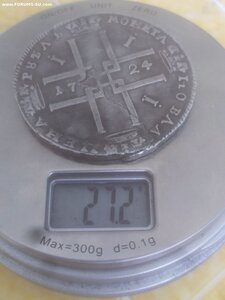 Рубль 1724 г. Пётр Великий