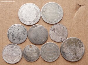 Серебро: рубли, полтинники, биллон бюджетные
