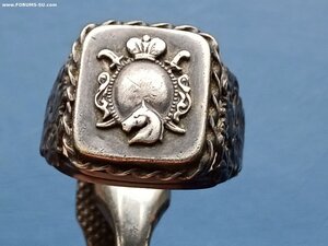 Дворянский фамильный перстень, 84 проба серебро, клеймо АБ