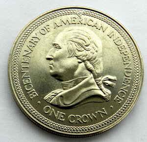 1 крона 1976 200 лет независимости Америки остров Мэн