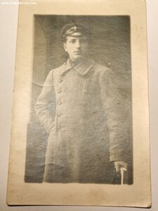 Фото редкое Красноармеец в Люцине ( Латвия) 1919 г. Подпись.