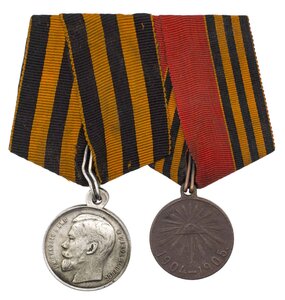 Колодка на две награды "За Храбрость" и "В память РЯВ"