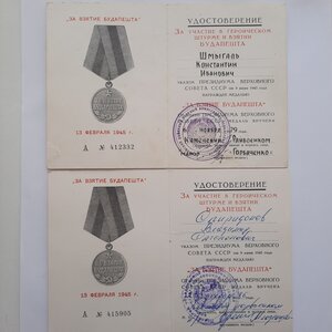 Удостоверения к Будапештам и Праге