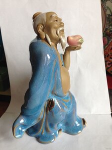 Китаец с персиком, фарфор, состояние