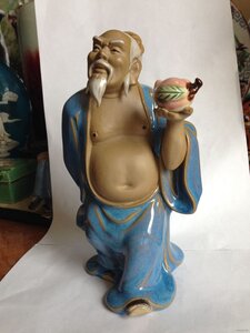 Китаец с персиком, фарфор, состояние