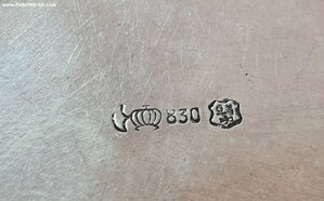 Сервиз серебро 830 проба 1,200 кг по 90 рублей
