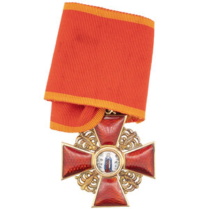 Знак ордена Св. Анны 2 ст на ленте, 1909 - 1916 гг. Эдуард