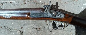 Ружьё двухствольное, шомпольное.  1862г. BERNARD
