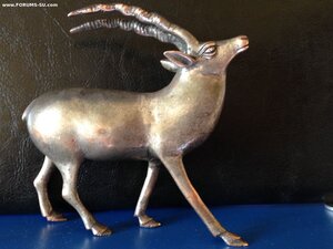 Статуэтка "Антилопа", медь, серебрение