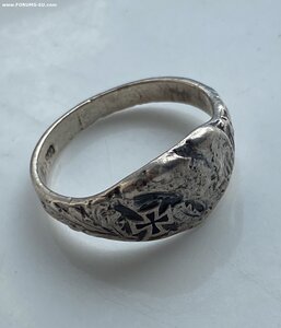 Офицерский перстень с ЖК _____ в серебре(800 пр.)