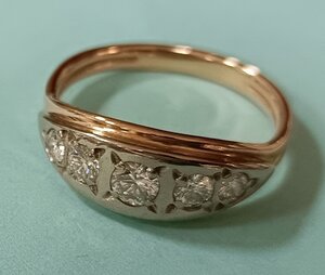 Колечко женское, 583, бриллианты