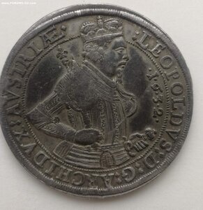талер 1632 год, серебро, Тироль. Леопольд V, Австрия,