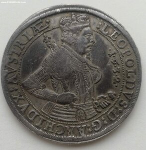талер 1632 год, серебро, Тироль. Леопольд V, Австрия,