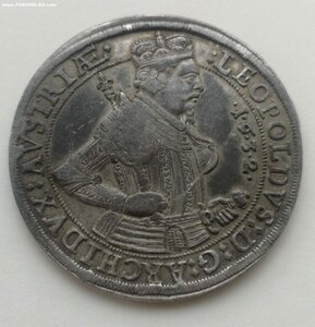 талер 1632 год, серебро, Тироль. Леопольд V, Австрия,