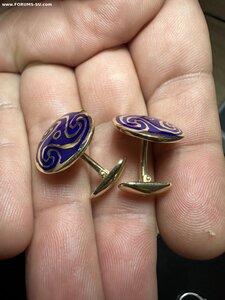 Запонки Золото 585 Эмаль