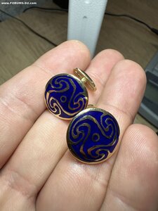 Запонки Золото 585 Эмаль