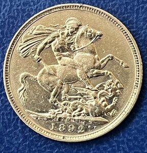 Продажа Золотой Соверен 1892 г. Великобритания