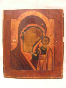 Казанская на серебре.