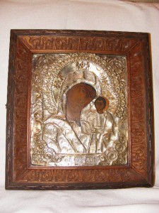 Казанская на серебре.