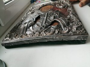 Икона св. Николай Угодник  Аналой оклад 84пр 1870г. Саратов.