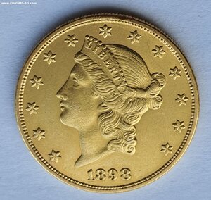 20 долларов 1898 США  золото 33,3 грамм