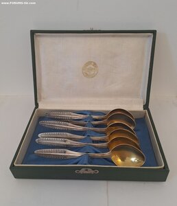 К-кт серебряных чайных ложек 6шт. Рига.