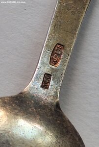 Чайные ложки. Серебро 875,эмаль.