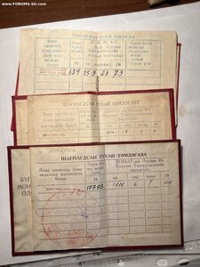 Документы на ордена и медали