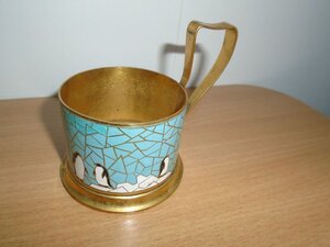 Подстаканник с Пингвинами эмаль