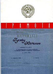 4 знака " Кубок СССР" с дипломами и грамотой.