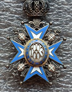 Орден Святого Саввы V степени 1883 г. серебро Сербия