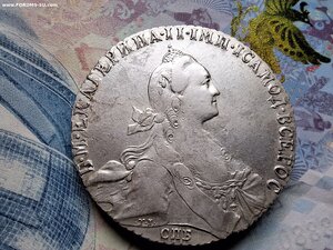 Рублик 1774 г.СПБ ФЛ  Огонь !