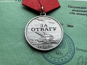 Медаль За Отвагу ДНР на документе