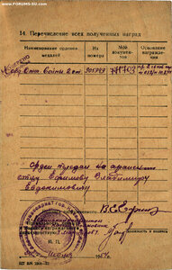 ОВ 2ст. № 905.949 ПОСМЕРТНО за 1944 год. Вручён отцу в 1954