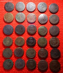 5 КОПЕЕК 1758-1795 30 ШТУК КОЛЛЕКЦИЯ ПО ГОДАМ БЕЗ ПОВТОРОВ